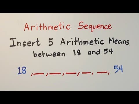 Finding the Arithmetic Means - Arithmetic Sequence Grade 10 Math
